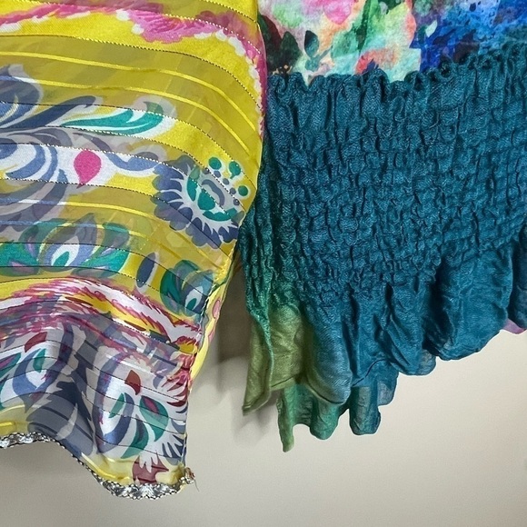 DIVINE collision 3/4 sleeve multi color fabric blouse - Picture 5 of 9